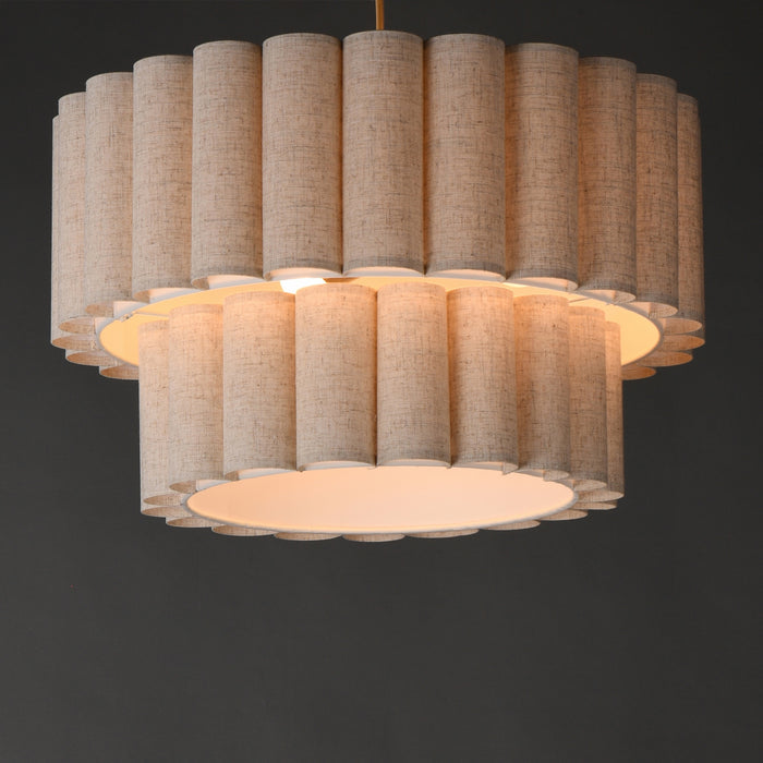 Myhouse Lighting Maxim - 12844OFNAB - Four Light Pendant - Penelope - Natural Aged Brass