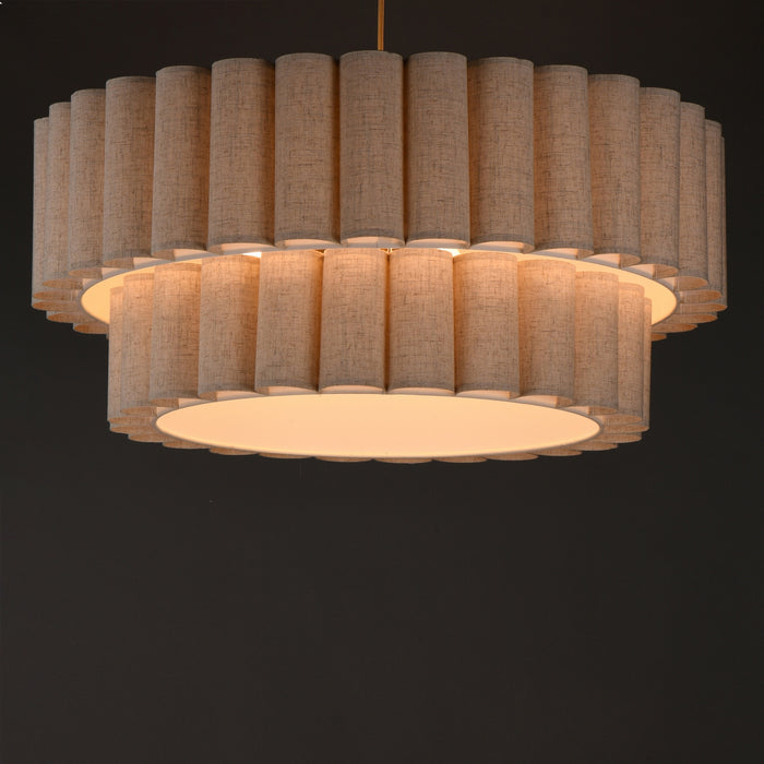 Myhouse Lighting Maxim - 12846OFNAB - Five Light Pendant - Penelope - Natural Aged Brass