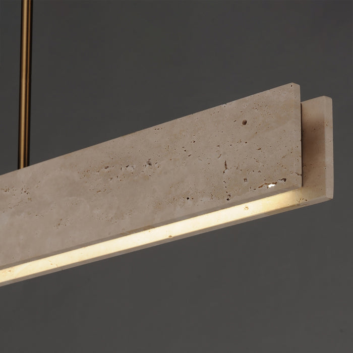 Myhouse Lighting ET2 - E26266-TVNAB - LED Linear Pendant - Lintel - Travertine / Natural Aged Brass