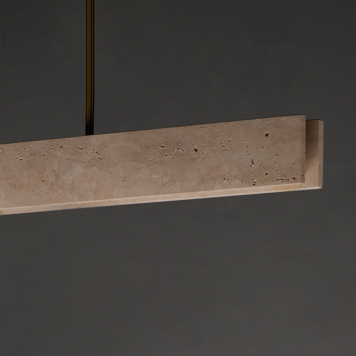 Myhouse Lighting ET2 - E26266-TVNAB - LED Linear Pendant - Lintel - Travertine / Natural Aged Brass