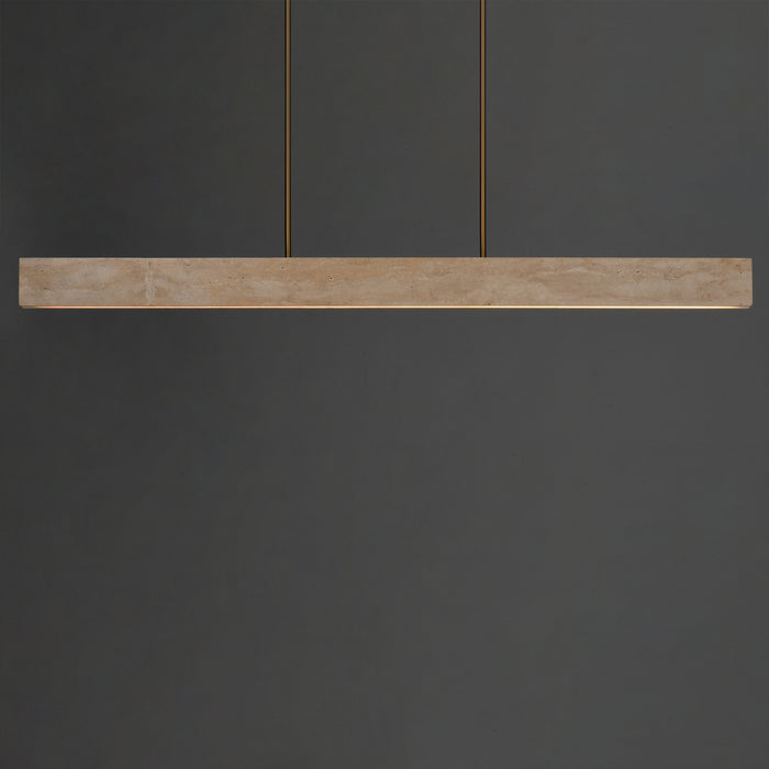 Myhouse Lighting ET2 - E26268-TVNAB - LED Linear Pendant - Lintel - Travertine / Natural Aged Brass