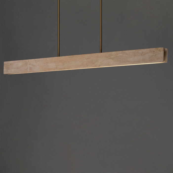 Myhouse Lighting ET2 - E26268-TVNAB - LED Linear Pendant - Lintel - Travertine / Natural Aged Brass