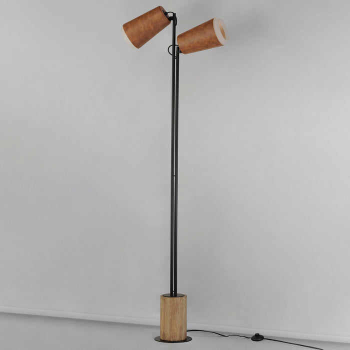 Scout LED Floor Lamp in Weathered Wood / Tan Leather