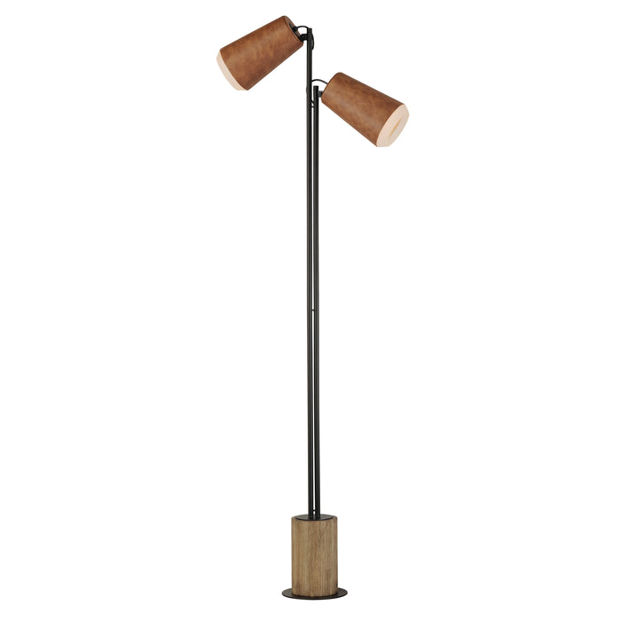 Scout LED Floor Lamp in Weathered Wood / Tan Leather