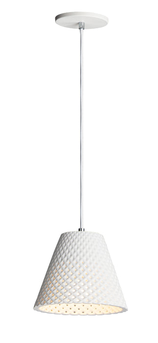 Woven 1-Light Plaster Pendant