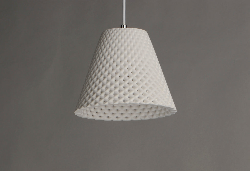 Woven 1-Light Plaster Pendant