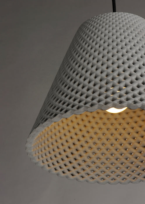 Woven 1-Light Concrete Pendant