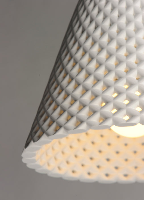 Woven 1-Light Plaster Pendant