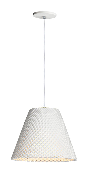 Woven 1-Light Plaster Pendant