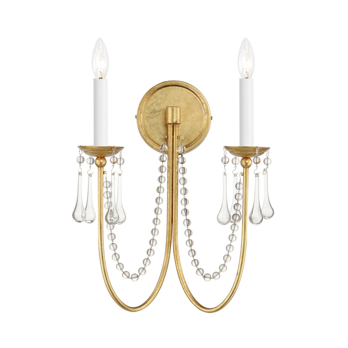 Plumette 2-Light Wall Sconce w Crystal