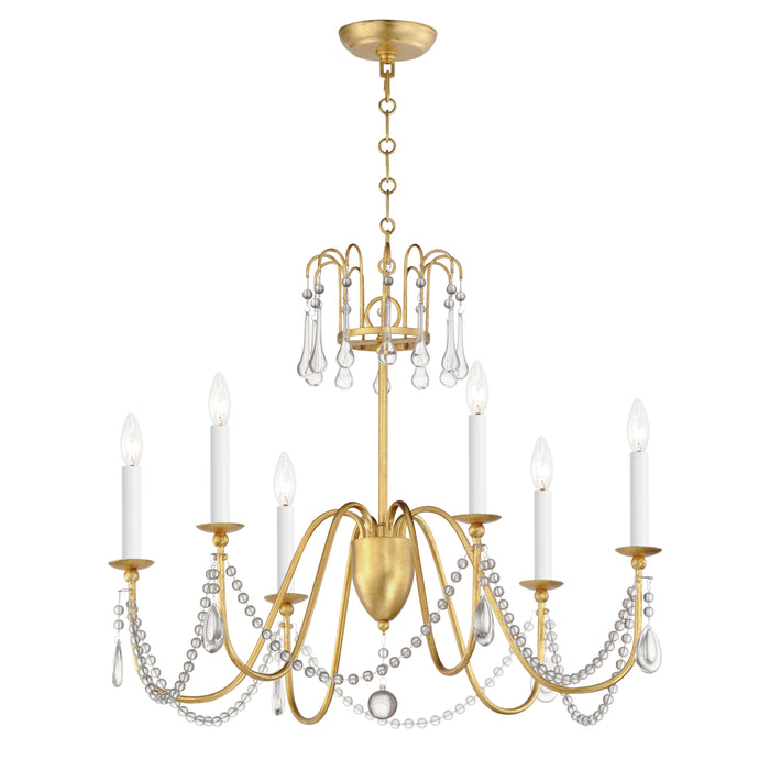 Plumette 6-Light Chandelier w Crystal