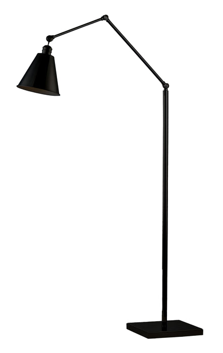 Library One Light Floor Lamp in Black