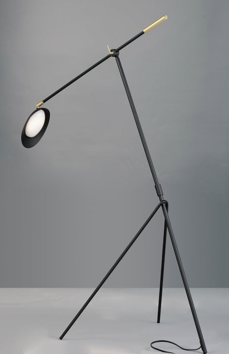 Scan LED Floor Lamp in Black / Satin Brass