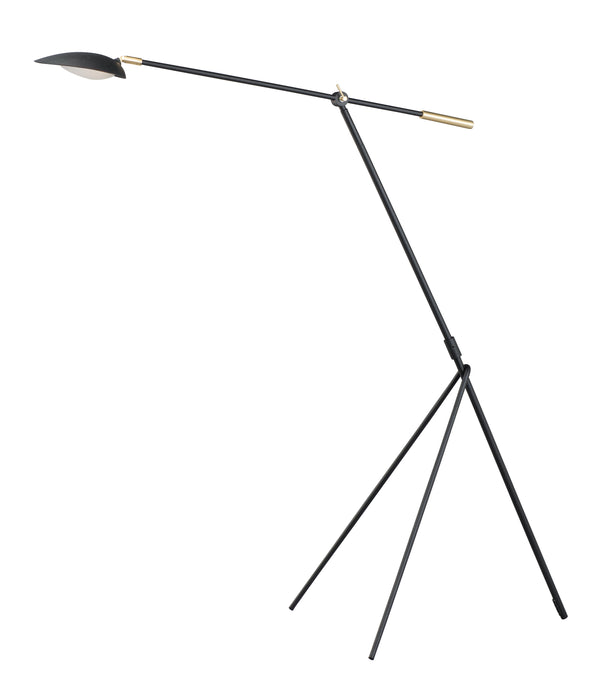 Scan LED Floor Lamp in Black / Satin Brass