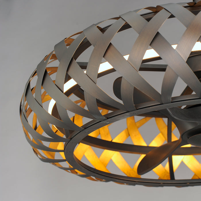 Weave LED Fandelight in Bronze Gilt / Gold