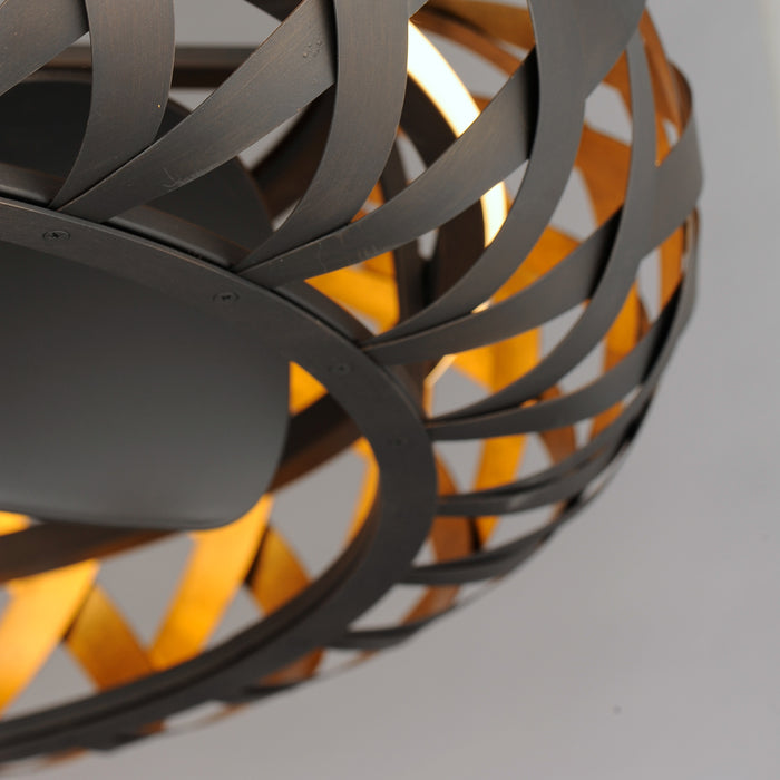 Weave LED Fandelight in Bronze Gilt / Gold