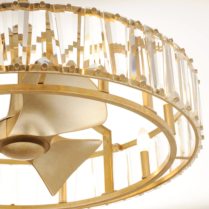 Odeon LED Fandelight in Golden Silver