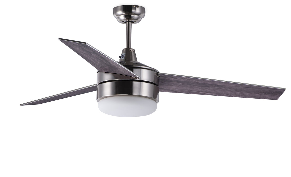 Trio 52" Nickel Fan LED 2-Light SV/BK Blades