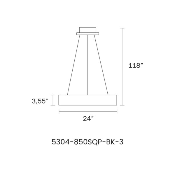LED PENDANT 50W CHICAGO 2 BLACK