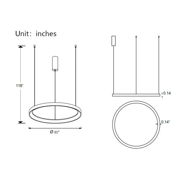 LED PENDANT 60W ALASKA 10  BLACK