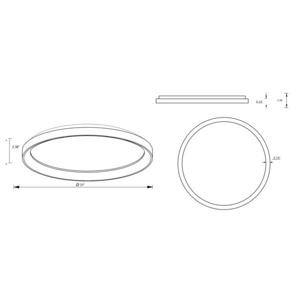 LED FLUSH MOUNT 38W ALASKA 2 GOLD