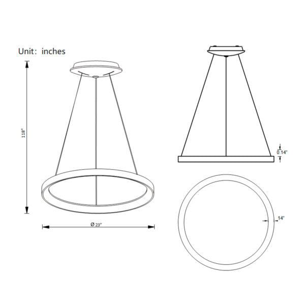 LED PENDANT 48W ALASKA 9 BRUSHED COFFEE