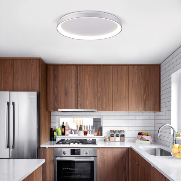 LED FLUSH MOUNT 38W CCT  ALASKA 2 SILVER