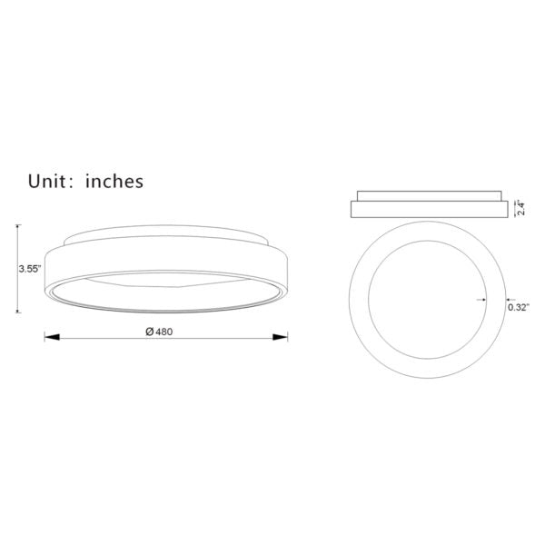 LED FLUSH MOUNT 40W CHICAGO ALUMINUM