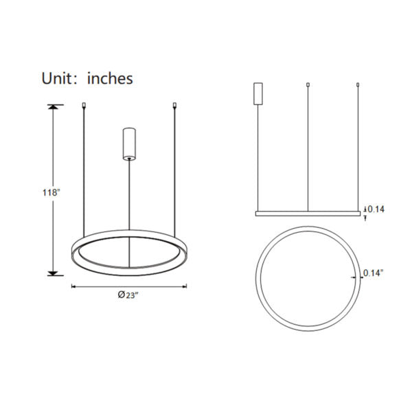 LED PENDANT 48W ALASKA 9 BLACK